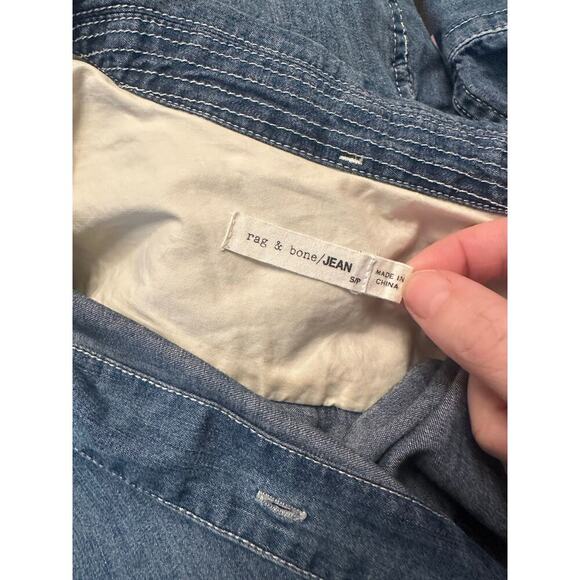 Rag & Bone Chambray Long Sleeve Button Down Dress Size Small - Picture 8 of 9